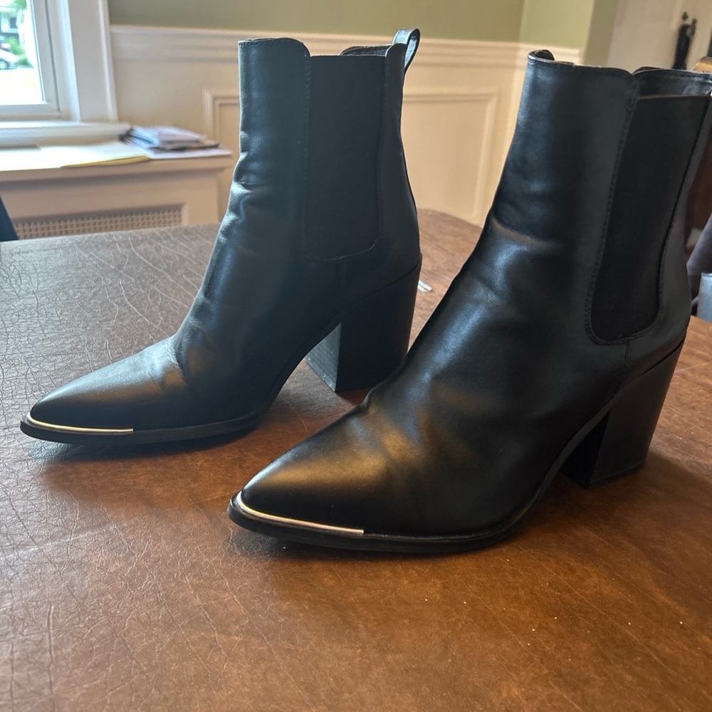 Elegant Black Leather Ankle Boots